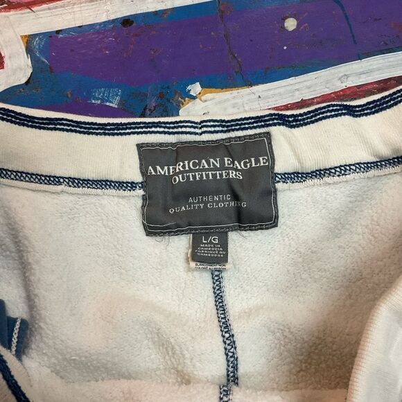 American Eagle 917 RTM Fleece Shorts w Half-Embroidered, Half-Printed Logo (L/G) - Picture 6 of 12